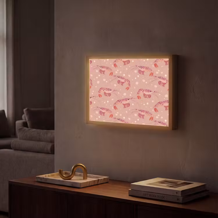 Lightbox - Wandlamp - Garnalen - Stippen - Roze — 2