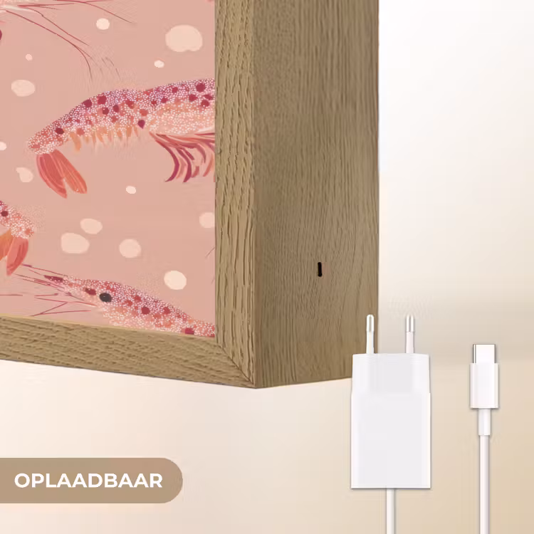 Lightbox - Wandlamp - Garnalen - Stippen - Roze — 7