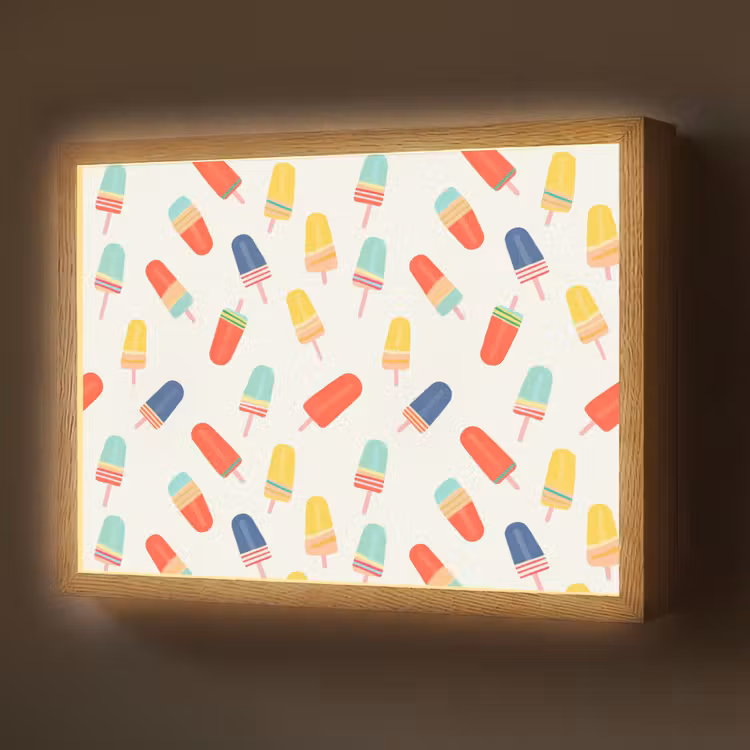 Lightbox - Wandlamp - IJsjes - Speels - Kleurrijk — 1