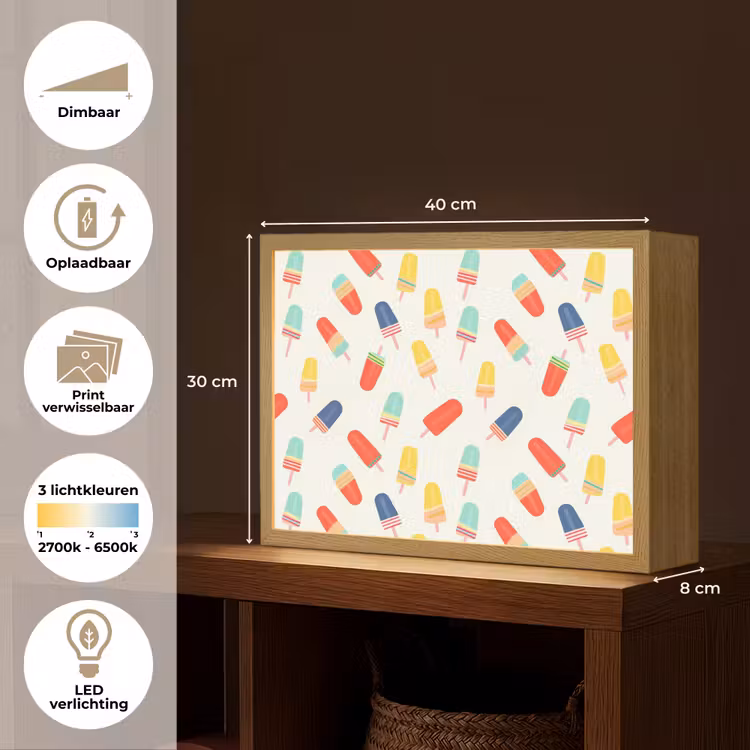 Lightbox - Wandlamp - IJsjes - Speels - Kleurrijk — 10