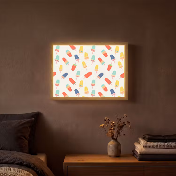 Lightbox - Wandlamp - IJsjes - Speels - Kleurrijk — 3