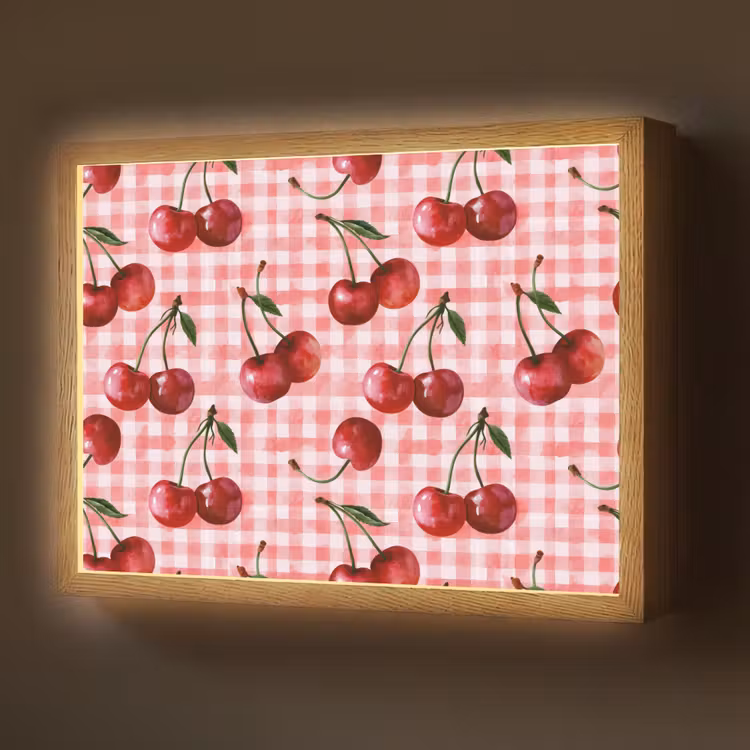 Lightbox - Wandlamp - Kersen - Blokken - Rood — 1
