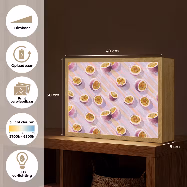 Lightbox - Wandlamp - Passievrucht - Tropisch - Paars — 10