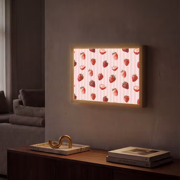Lightbox - Wandlamp - Strepen - Aardbei - Roze — 2