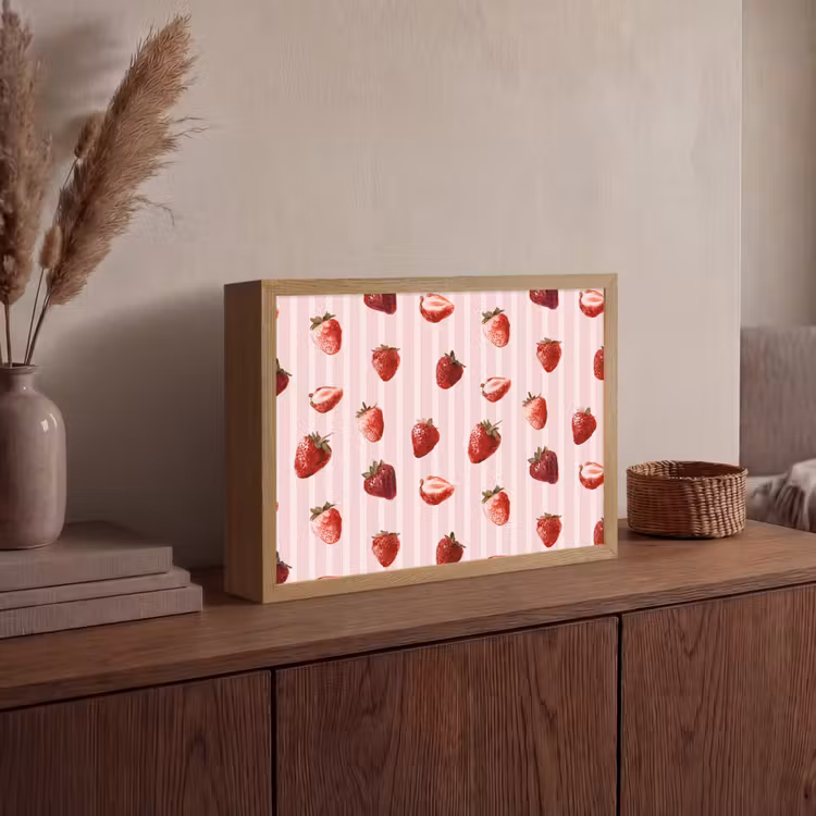 Lightbox - Wandlamp - Strepen - Aardbei - Roze — 4