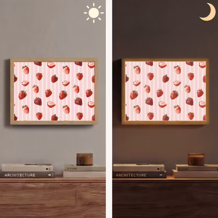 Lightbox - Wandlamp - Strepen - Aardbei - Roze — 6