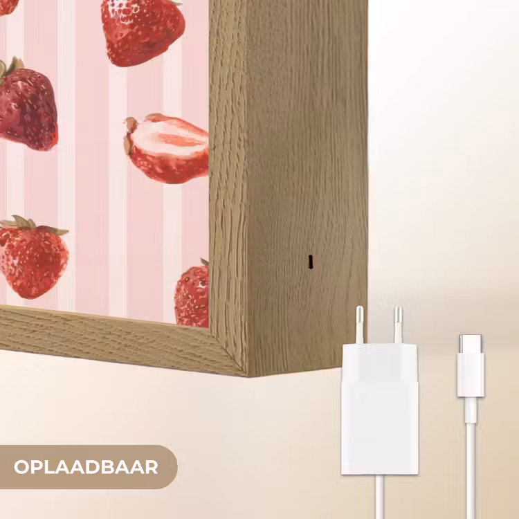 Lightbox - Wandlamp - Strepen - Aardbei - Roze — 7