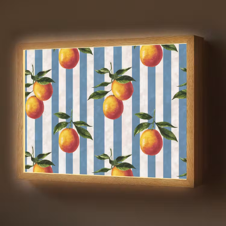 Lightbox - Wandlamp - Strepen - Citroen - Blauw — 1