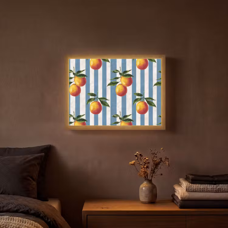 Lightbox - Wandlamp - Strepen - Citroen - Blauw — 3