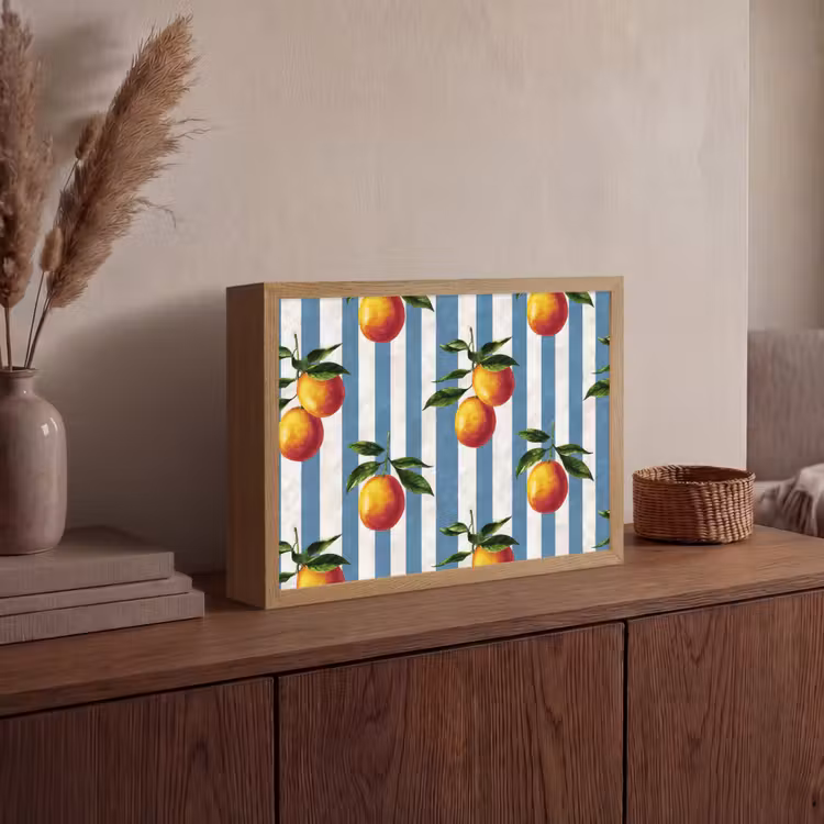 Lightbox - Wandlamp - Strepen - Citroen - Blauw — 4