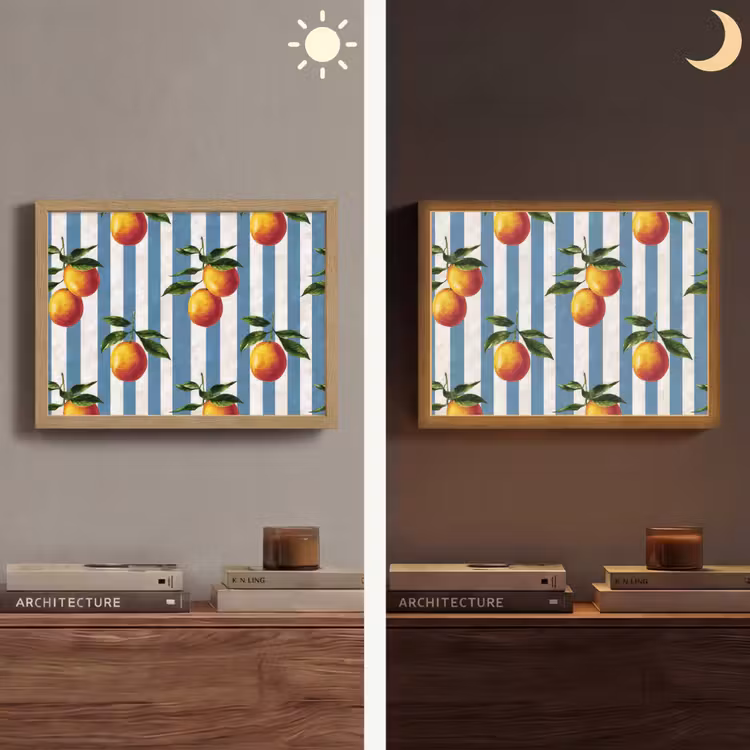 Lightbox - Wandlamp - Strepen - Citroen - Blauw — 6
