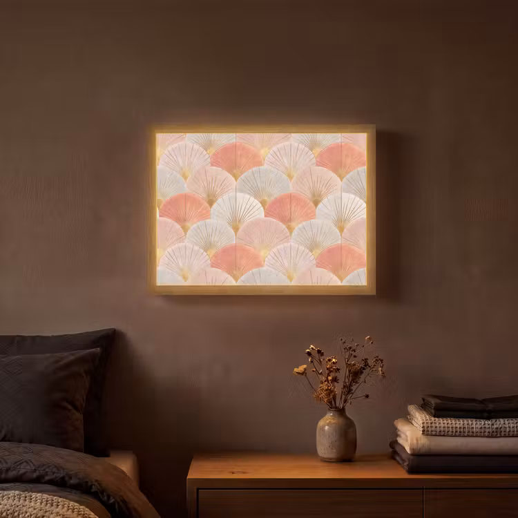 Lightbox - Wandlamp - Waaiers - Goud - Roze — 3