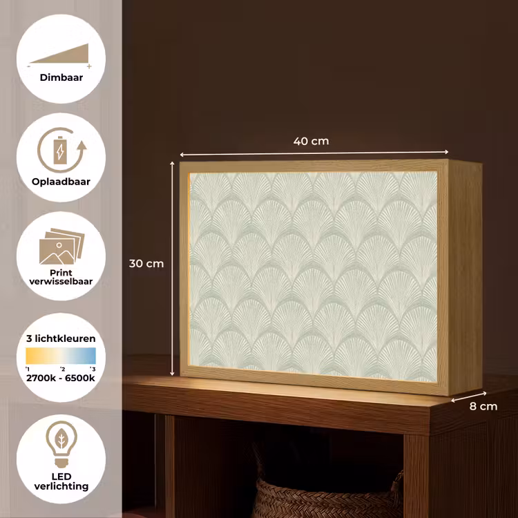 Lightbox - Wandlamp - Waaiers - Patroon - Groen — 10