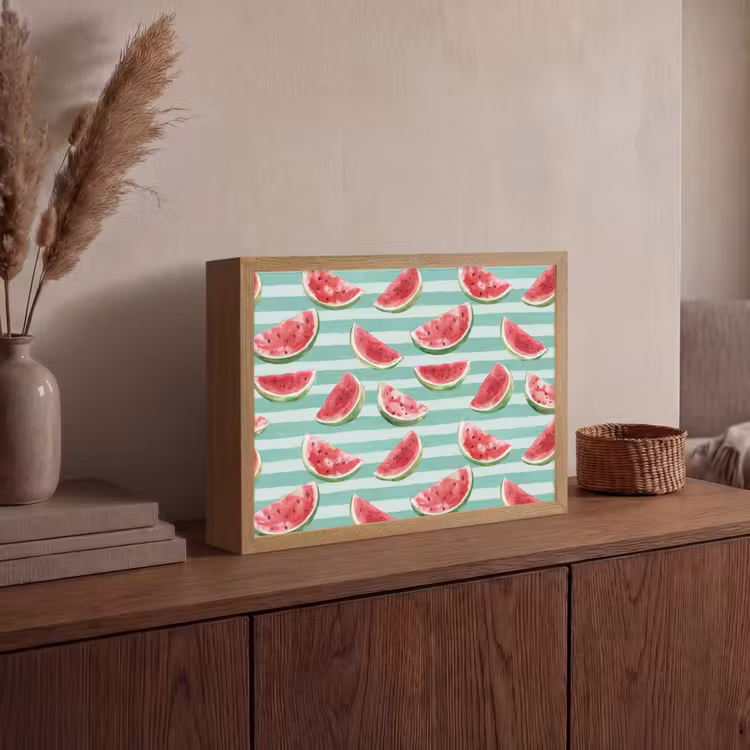 Lightbox - Wandlamp - Watermeloen - Strepen - Groen — 4