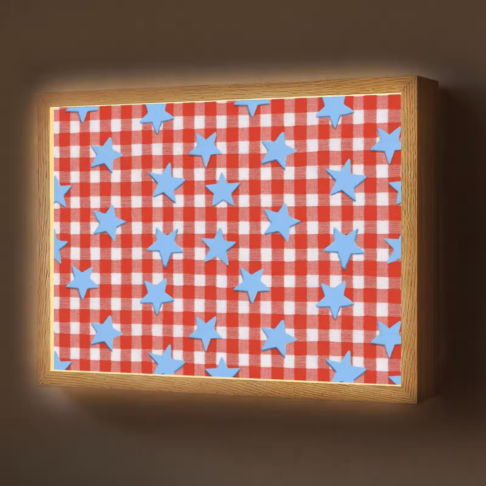 Lightbox - Wandlamp - Ruit - Sterren - Rood — 1