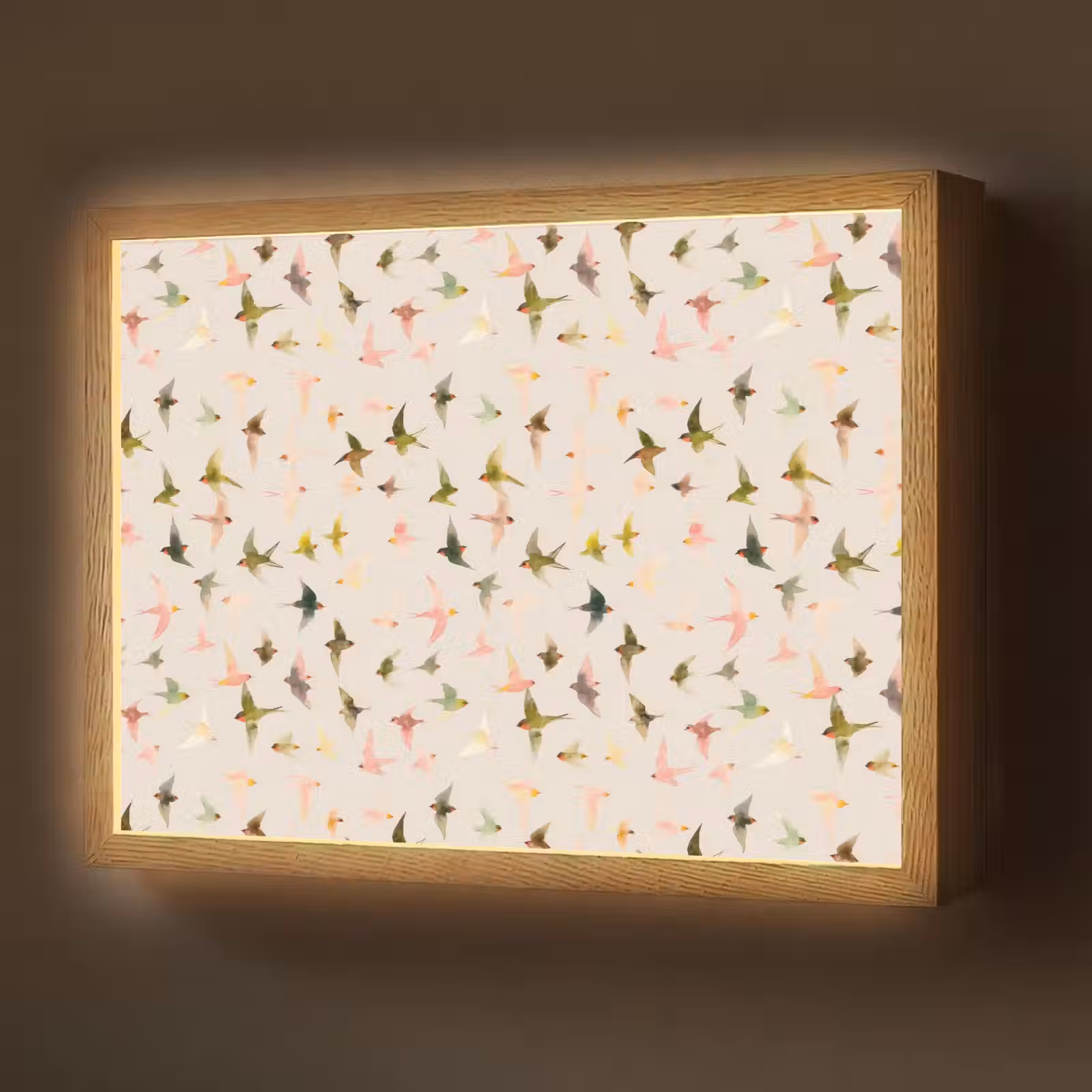 Lightbox - Wandlamp - Vogels - Vliegen - Kleurrijk — 1