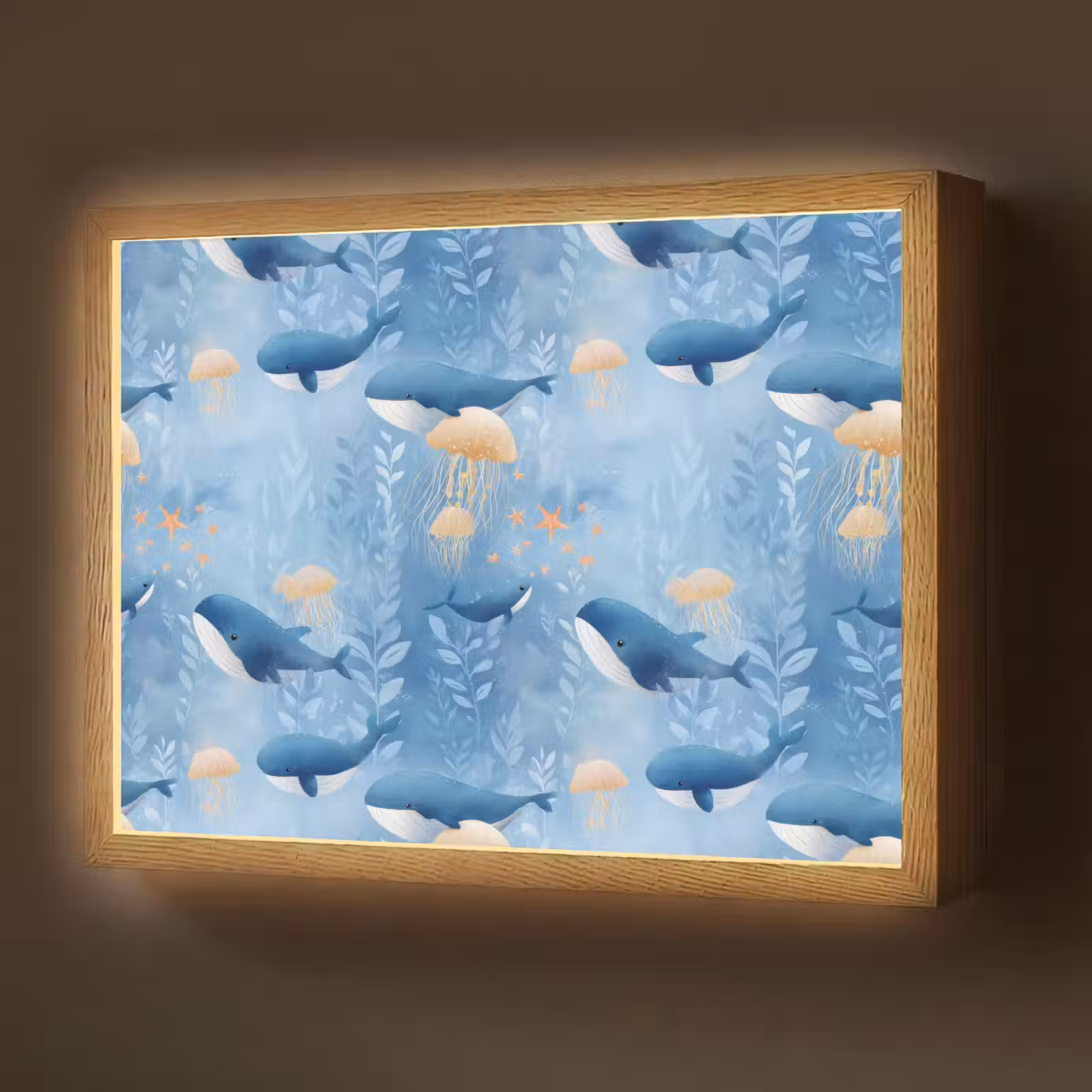 Lightbox - Wandlamp - Walvissen - Oceaan - Blauw — 1