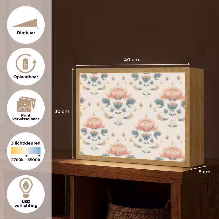 Lightbox - Wandlamp - Lotus - Bloemen - Roze — 10
