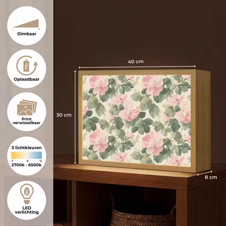 Lightbox - Wandlamp - Rozen - Botanisch - Roze — 10