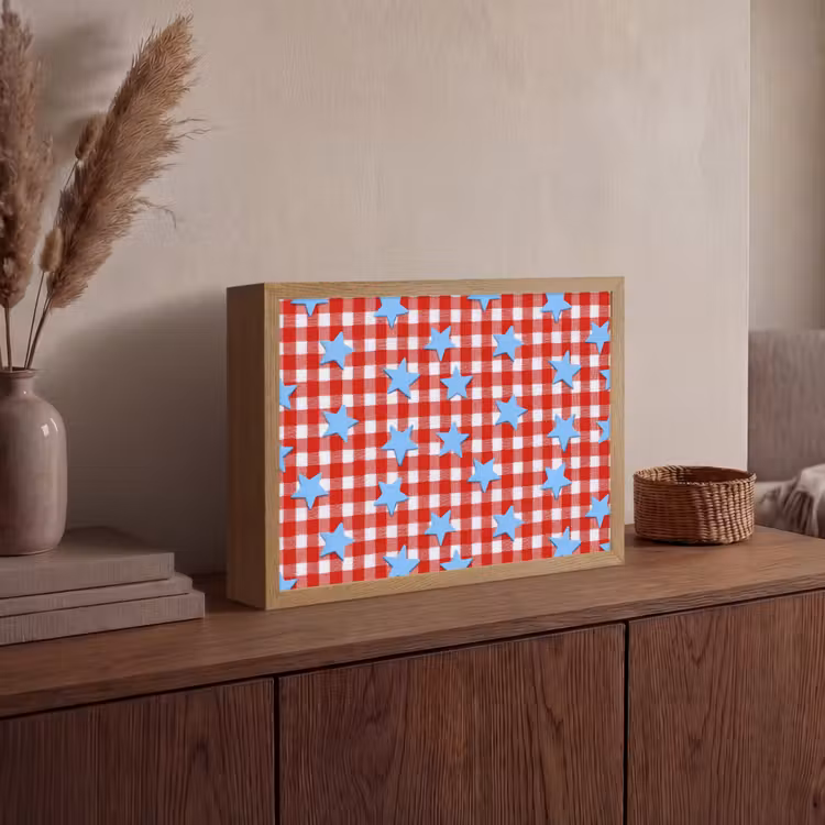 Lightbox - Wandlamp - Ruit - Sterren - Rood — 4