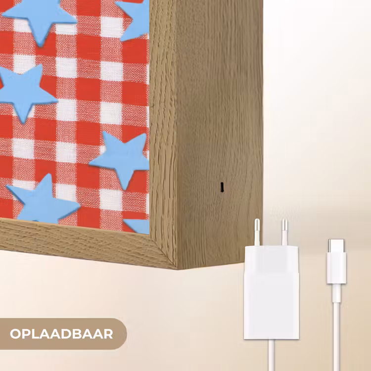 Lightbox - Wandlamp - Ruit - Sterren - Rood — 7
