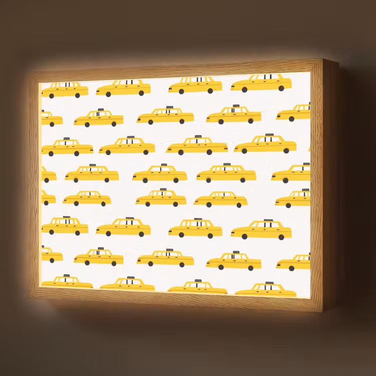 Lightbox - Wandlamp - Taxi - Iconisch - Geel — 1