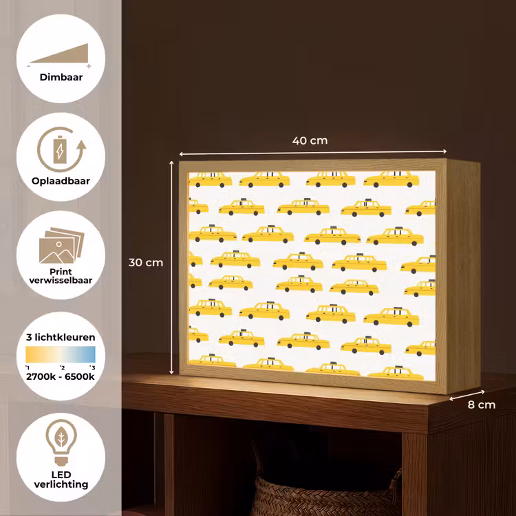 Lightbox - Wandlamp - Taxi - Iconisch - Geel — 10