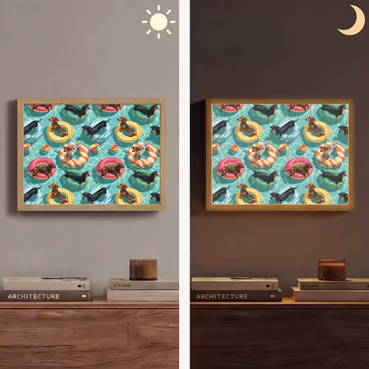 Lightbox - Wandlamp - Teckels - Zwembad - Kleurrijk — 6