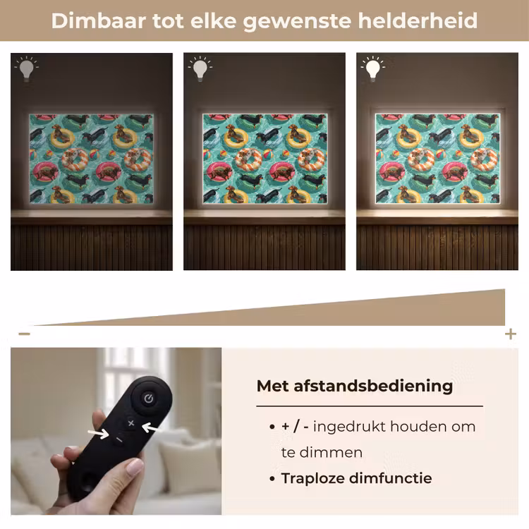 Lightbox - Wandlamp - Teckels - Zwembad - Kleurrijk — 9