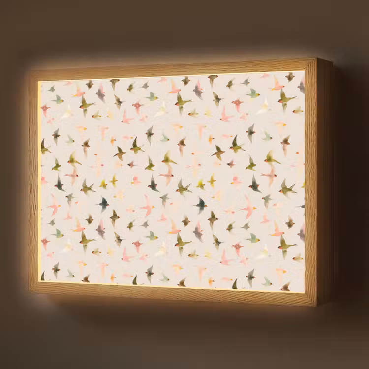 Lightbox - Wandlamp - Vogels - Vliegen - Kleurrijk — 1