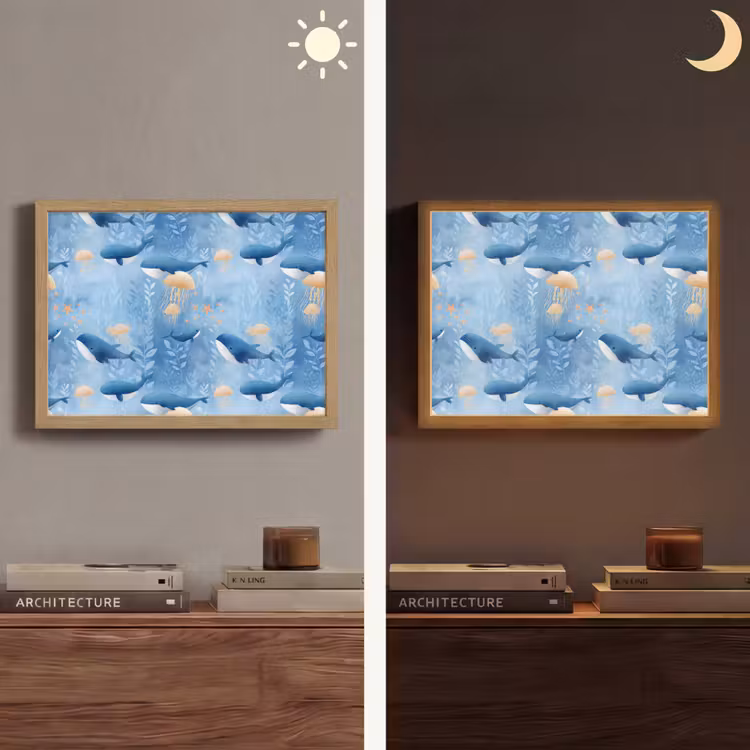 Lightbox - Wandlamp - Walvissen - Oceaan - Blauw — 6