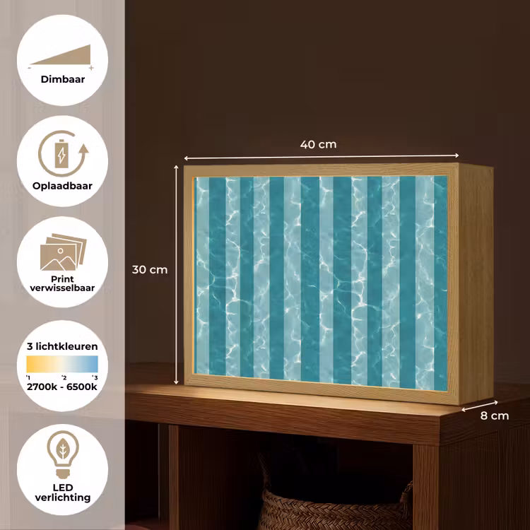 Lightbox - Wandlamp - Zwembad - Strepen - Groen — 10