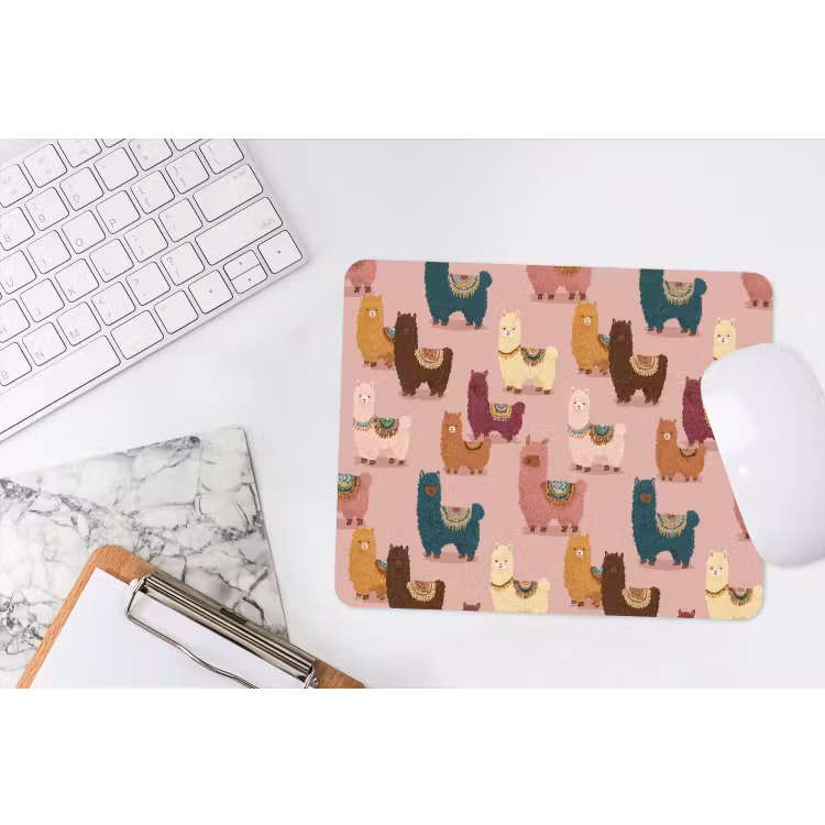 Muismat - Alpaca's - Patroon - Kleurrijk — 2