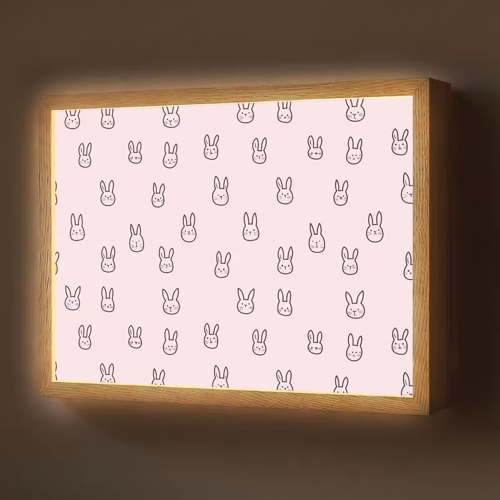 Lightbox - Wandlamp - Konijnen - Minimalistisch - Roze — 1