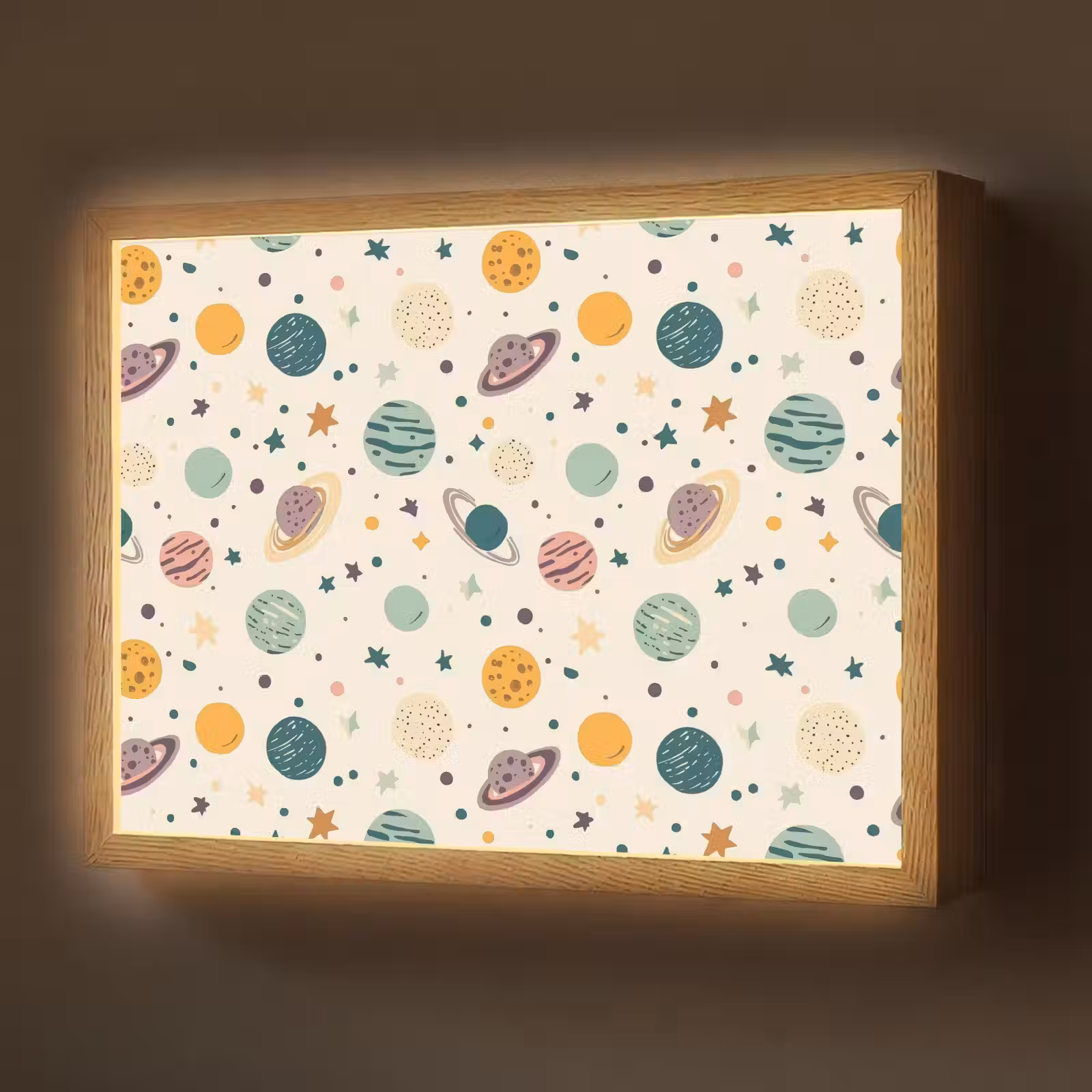 Lightbox - Wandlamp - Planeten - Retro - Kleurrijk — 1