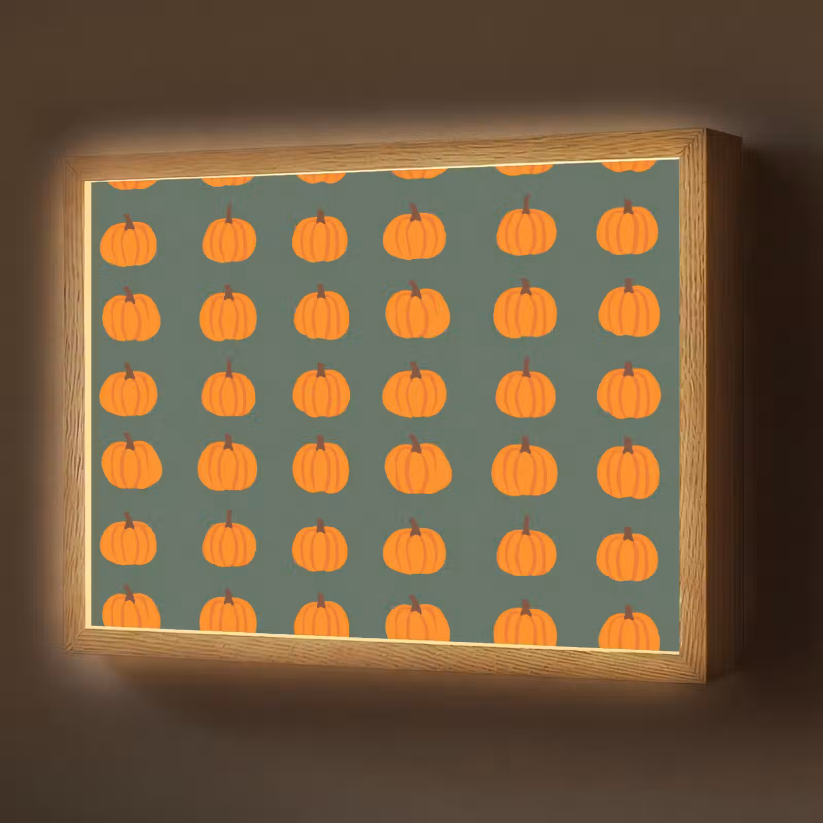 Lightbox - Wandlamp - Pompoen - Patroon - Oranje — 1