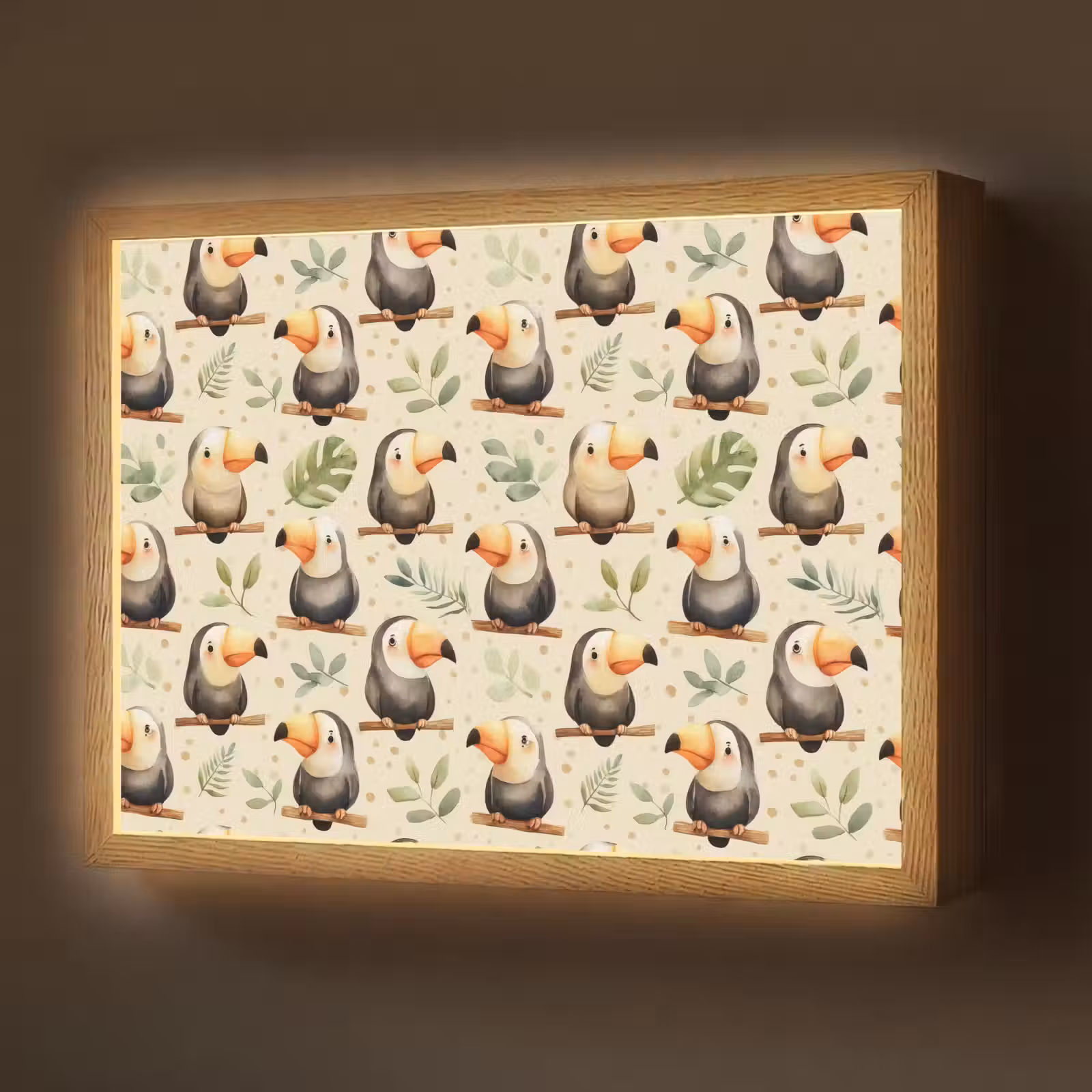 Lightbox - Wandlamp - Toekans - Exotisch - Kleurrijk — 1