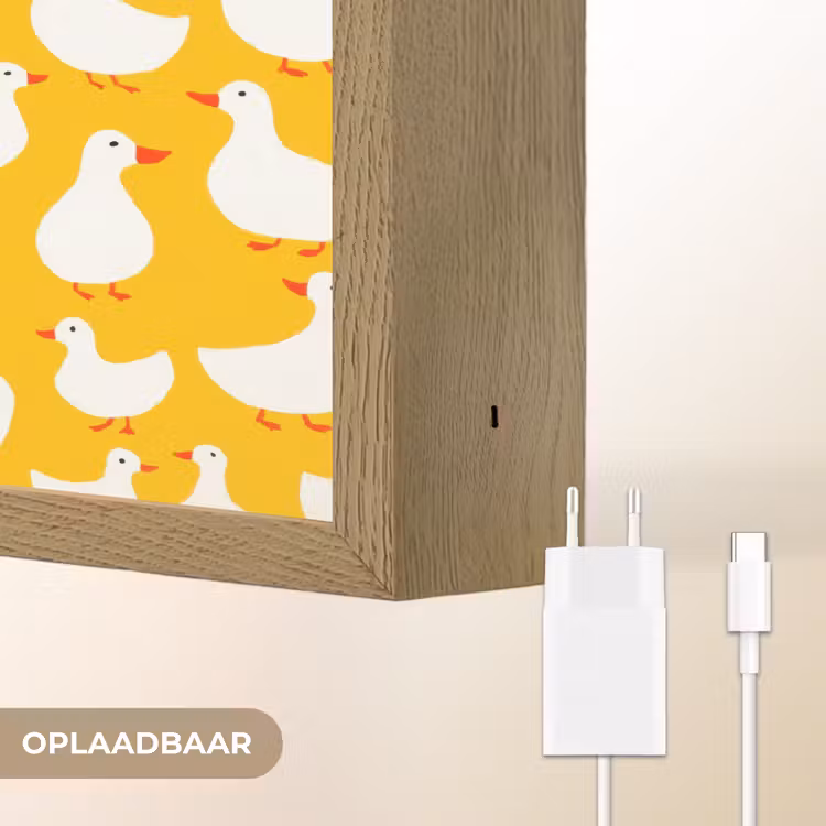 Lightbox - Wandlamp - Eendjes - Patroon - Geel — 7