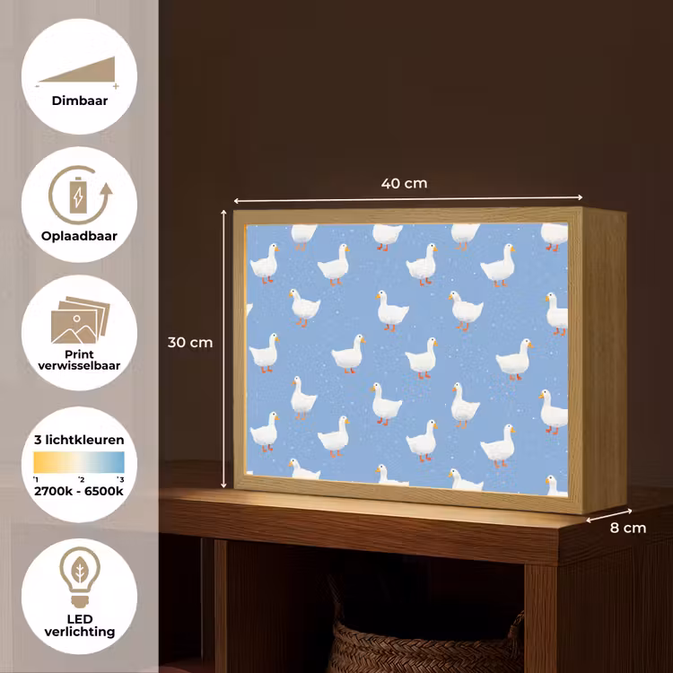Lightbox - Wandlamp - Ganzen - Elegant - Blauw — 10