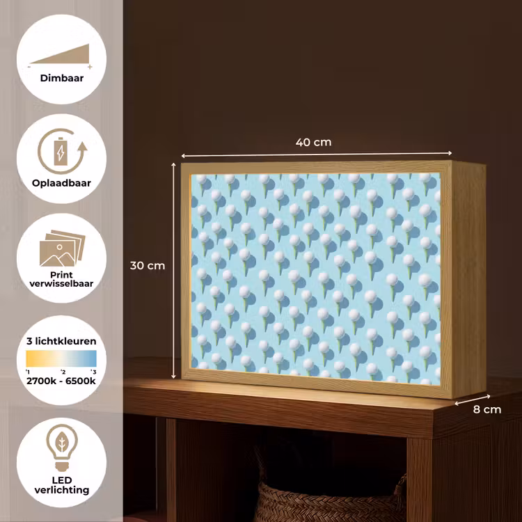 Lightbox - Wandlamp - Golf - Ballen - Blauw — 10