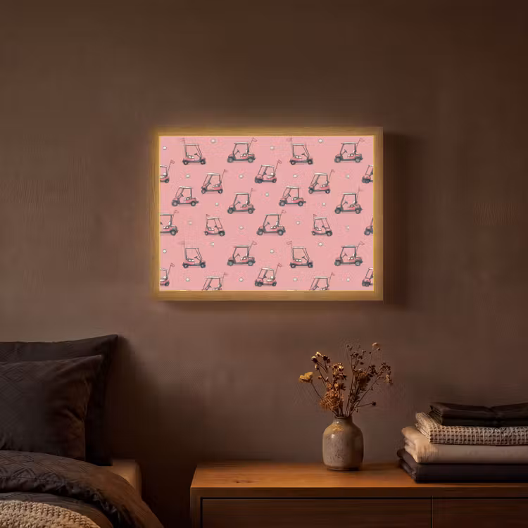 Lightbox - Wandlamp - Golfkar - Retro - Roze — 3