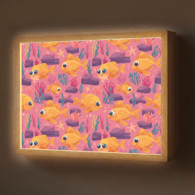 Lightbox - Wandlamp - Goudvissen - Koraal - Kleurrijk — 1