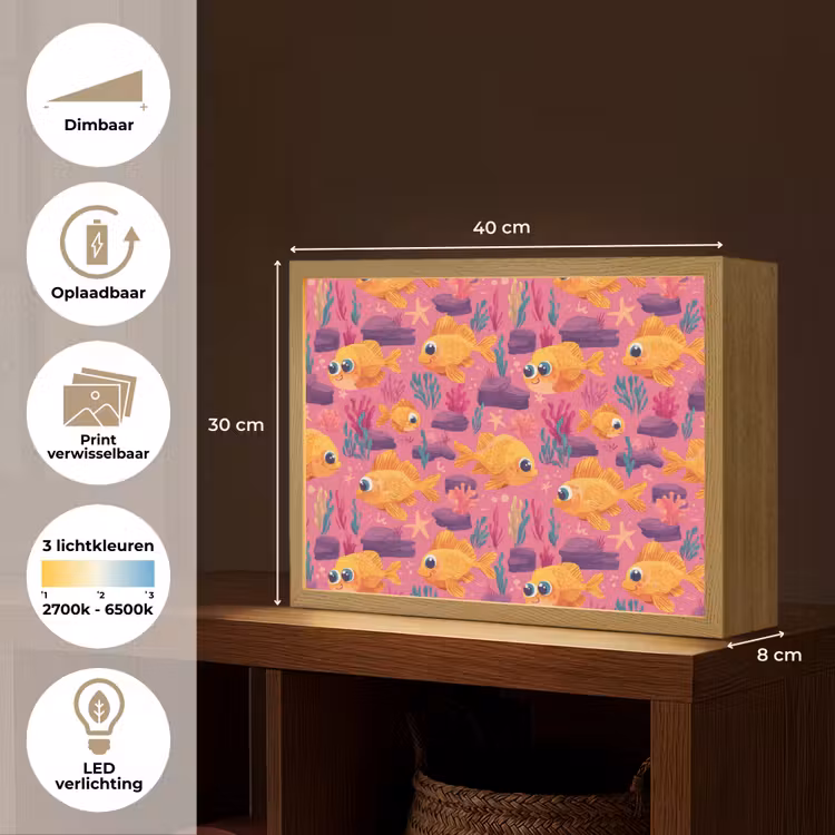 Lightbox - Wandlamp - Goudvissen - Koraal - Kleurrijk — 10