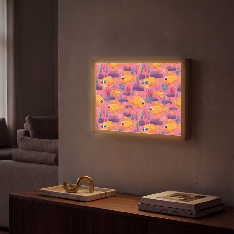 Lightbox - Wandlamp - Goudvissen - Koraal - Kleurrijk — 2