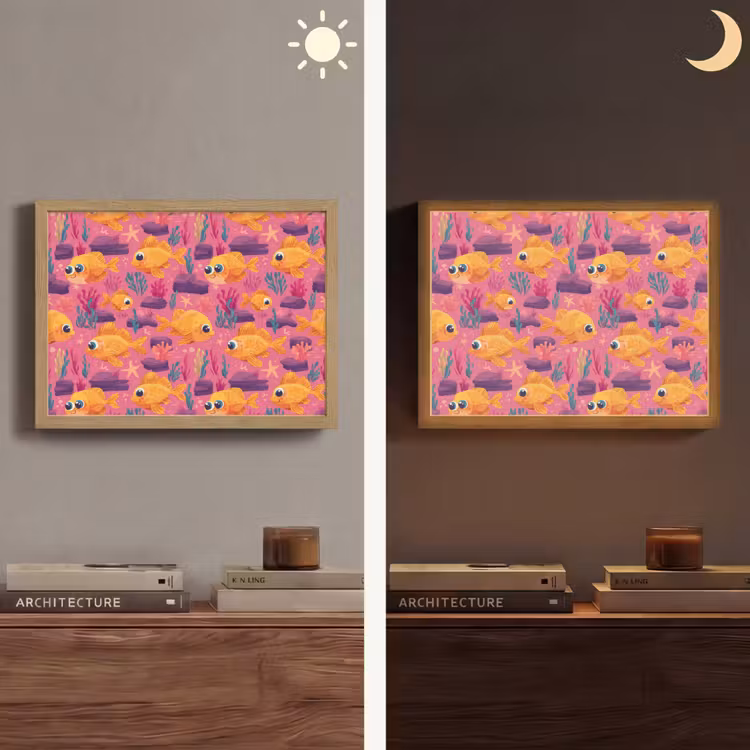 Lightbox - Wandlamp - Goudvissen - Koraal - Kleurrijk — 6
