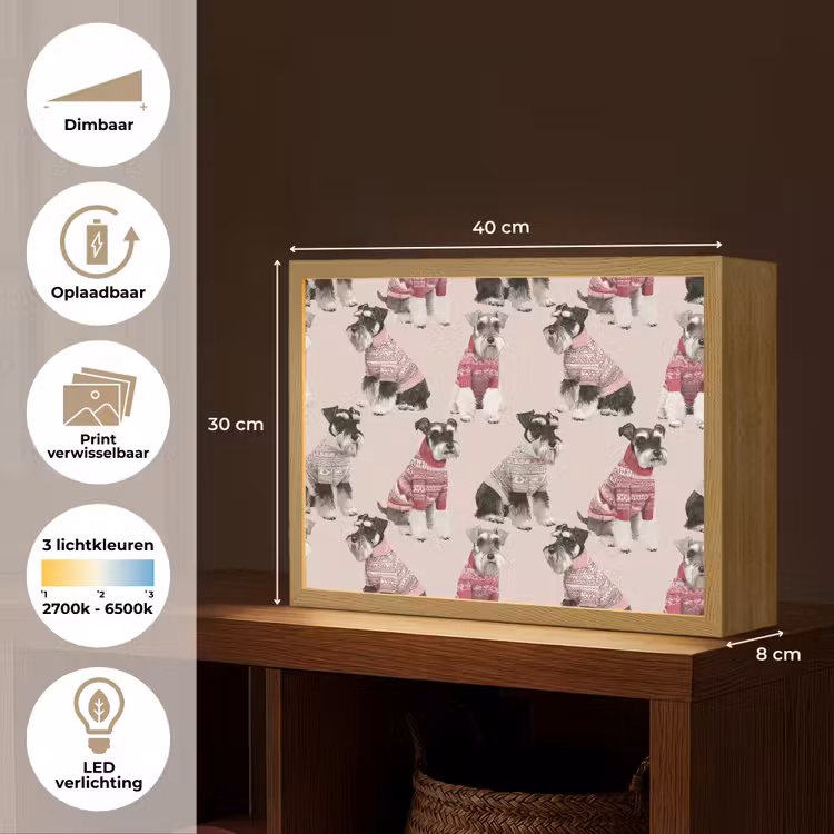 Lightbox - Wandlamp - Honden - Truien - Rood — 10