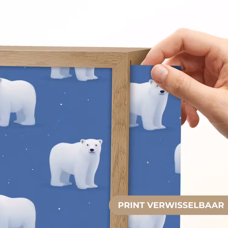 Lightbox - Wandlamp - IJsbeer - Patroon - Blauw — 5