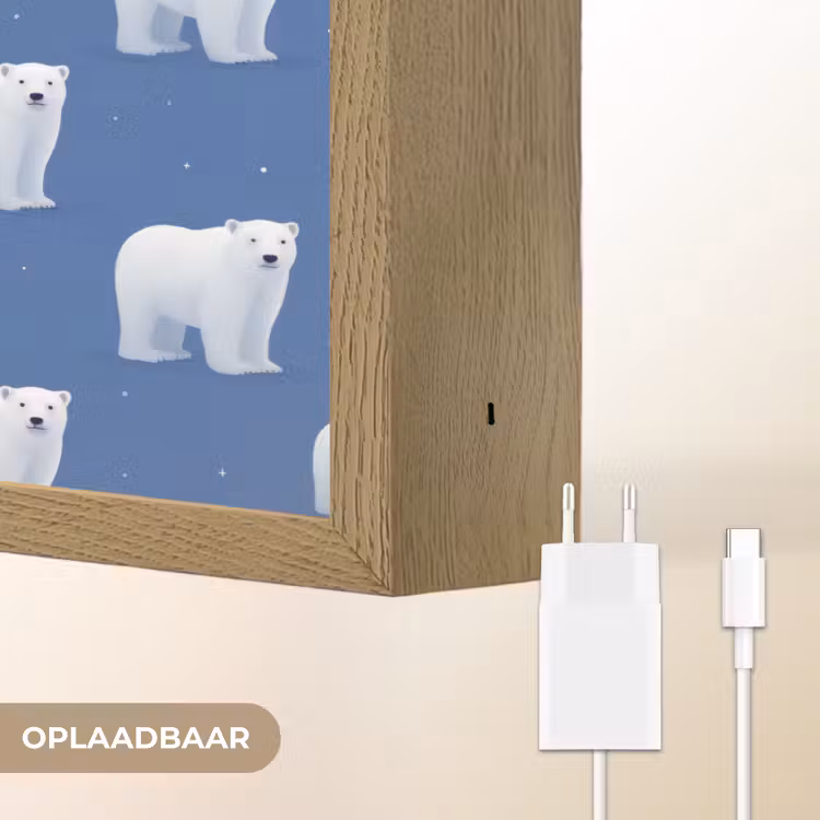 Lightbox - Wandlamp - IJsbeer - Patroon - Blauw — 7