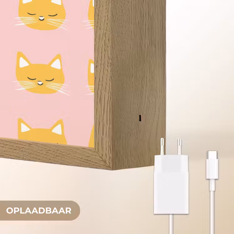 Lightbox - Wandlamp - Katten - Patroon - Roze — 7