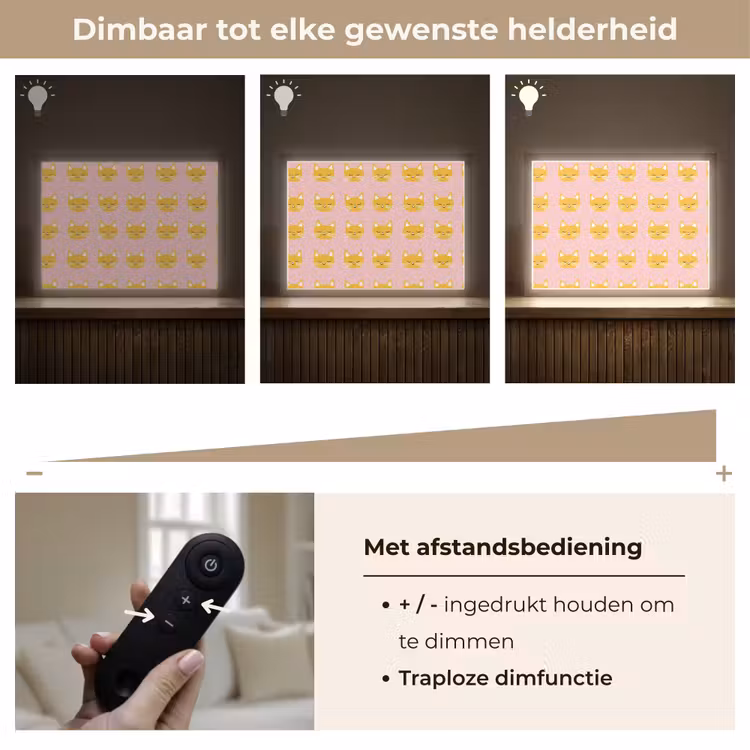 Lightbox - Wandlamp - Katten - Patroon - Roze — 9